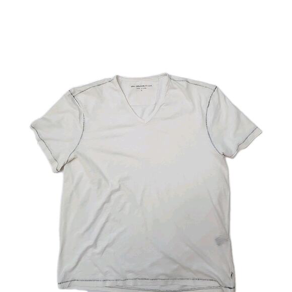 John Varvatos Collection Luxury Cotton T Shirt V Neck MEN'S Size LARGE WHITE - Picture 1 of 5